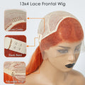 Tedhair 150% Density 13X4 Pre-Plucked Free Part Lace Frontal Wig Body Wave 24 Inches Ginger