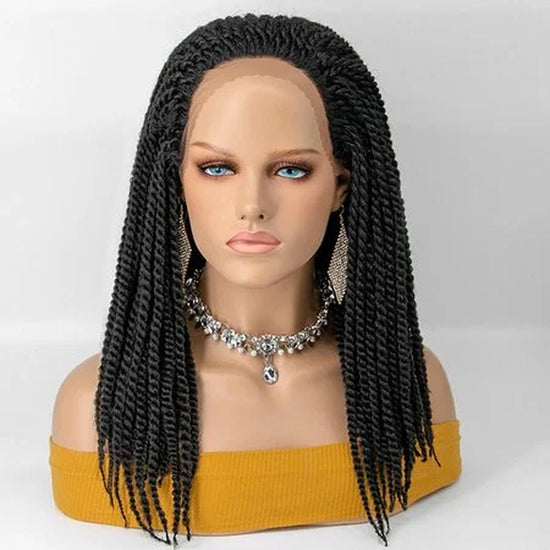 Tedhair 12 Inches 13X2 Reggae Twisted Medium Braids Lace Front Wig Pre-Plucked