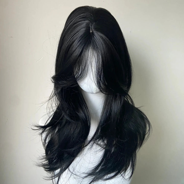 Luxurious Body Wavy Rose Headband Wig with French Bangs - Premium Quality Synthetic Hair