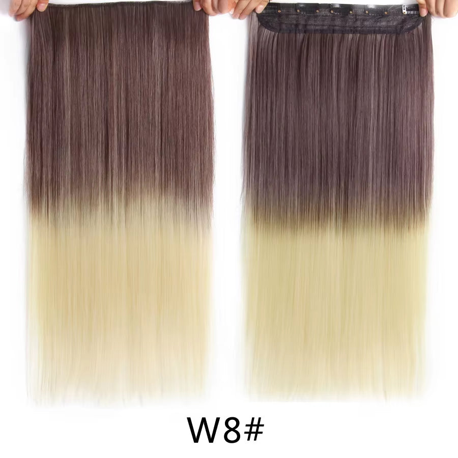 Favourite Long Wavy Synthetic Clip-In Hair Extensions 5 Clips