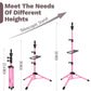 50 Inch Adjustable Wig Tripod Stand with Tool Tray for Hairdressing Training - Pink
