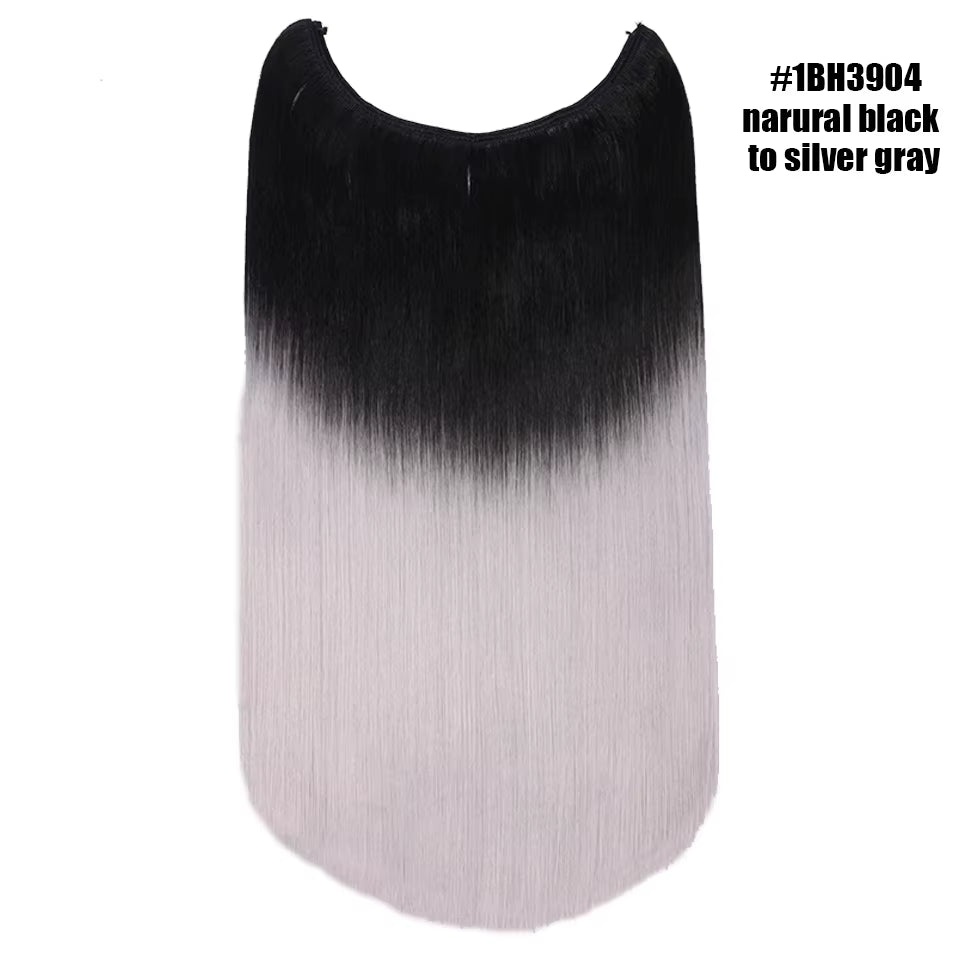 Synthetic Invisible Wire Hair Extensions Secret Fish Line Hairpiece