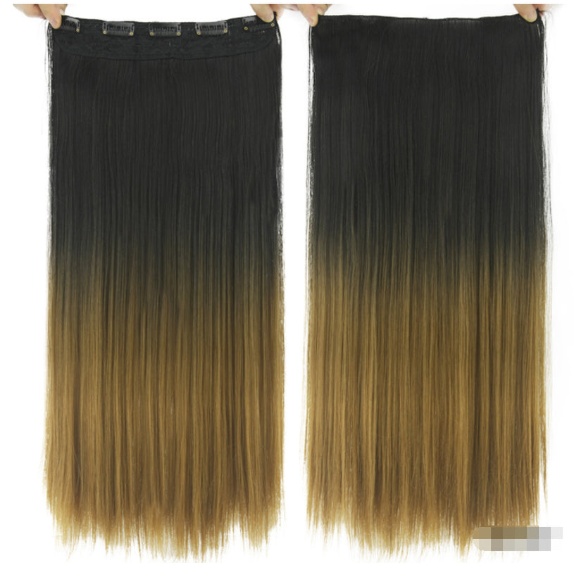 Dyed T-Color Straight Hair Clip Extensions