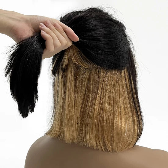 Tedhair 200% Density T-Part Honey Blonde Peekaboo Color BOB Wig 10"