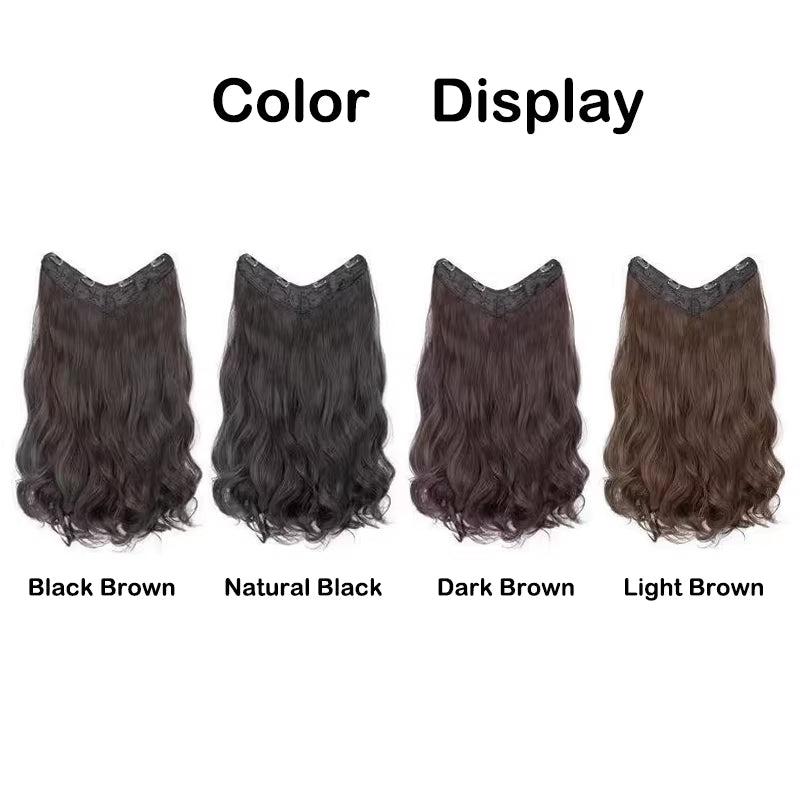 22-Inch V-Shaped Water Wave Synthetic Clip-In Hair Extension