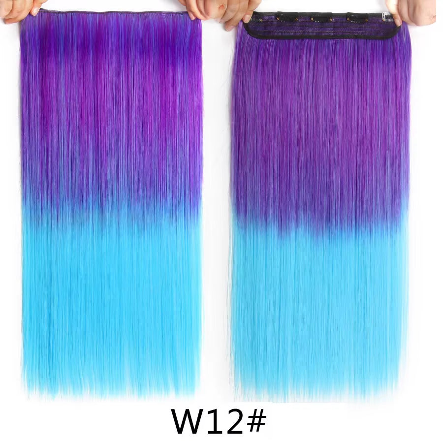 Favourite Long Wavy Synthetic Clip-In Hair Extensions 5 Clips