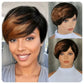 Ombre Pixie Cut Human Hair Wig with Bangs
