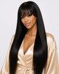 Bone Straight Wig with Bangs | 3X1 HD Lace Glueless Human Hair