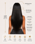 Bone Straight Wig with Bangs | 3X1 HD Lace Glueless Human Hair