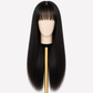 Bone Straight Wig with Bangs | 3X1 HD Lace Glueless Human Hair