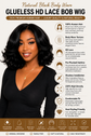 Bob Wig 5X5 HD Lace | Short Body Wave Human Hair, Glueless 220 Density