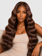Chocolate Brown Body Wave Glueless HD Lace Human Hair Wig