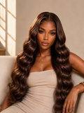 Chocolate Brown Body Wave Glueless HD Lace Human Hair Wig