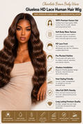 Chocolate Brown Body Wave Glueless HD Lace Human Hair Wig