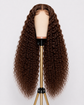 Deep Wave Human Hair Wigs Chocolate Brown 13X6 Hd Lace Frontal Wig Human Hair 250 Density Curly Pre Plucked Brazilian Wigs