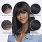 2x1 Straight Bob Wig with Bangs – Brazilian Human Hair
