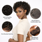 Short Pixie Cut Curly Lace Front Wigs Brazilian Remy Colored Human Hair Ombre Human Hair Wig HD Lace Front Wigs Pre Plucked 1 Inch Hairline Water Wave Pixie Cut Wigs for Black Women (