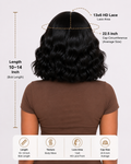 Gorgeous 13X6 Glueless HD Lace Front Wig - Body Wave Brazilian Human Hair Short Bob, Pre-Plucked & Ready to Wear for Effortless Style!