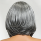 Gray Color 4X4 Lace Closure Human Hair Wigs for Women Mix Silver Lace Closure Wigs Pre Plucked 8 Inches Short BOB Wigs Hairugo