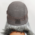 Gray Color 4X4 Lace Closure Human Hair Wigs for Women Mix Silver Lace Closure Wigs Pre Plucked 8 Inches Short BOB Wigs Hairugo