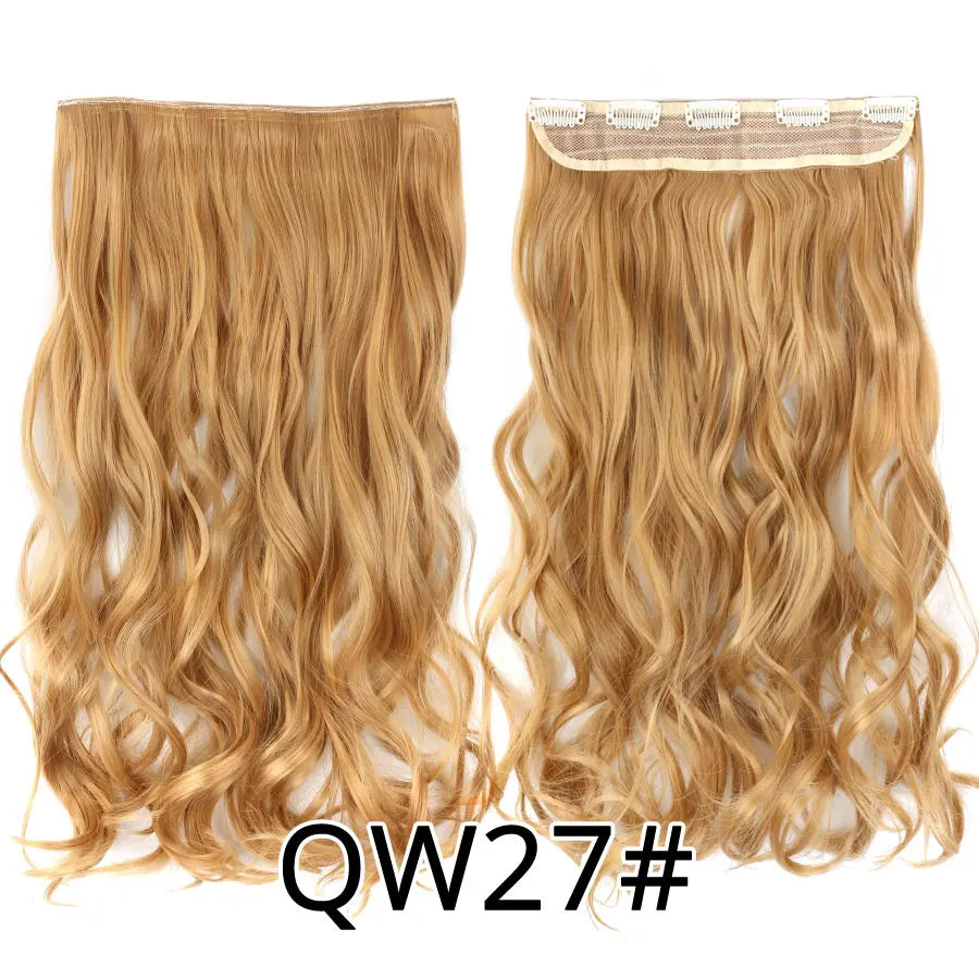 Alileader Favourite Synthetic 5Clips In Hair Long Wave Clip In Hair Extension Synthetic Hair Extensions Ombre Fake Hairpieces