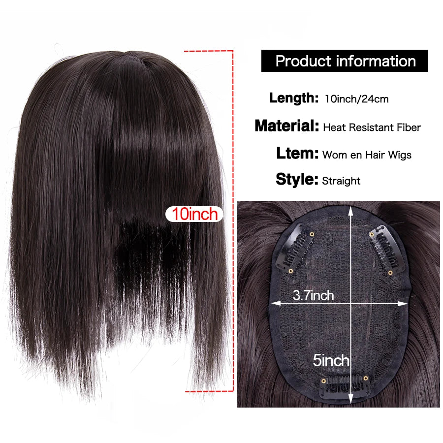 Synthetic New Woman Hair Clip In Hair Pieces With Bangs For Women Cover Thinning Hair and White Hair Hairpiece Synthetic On Hair