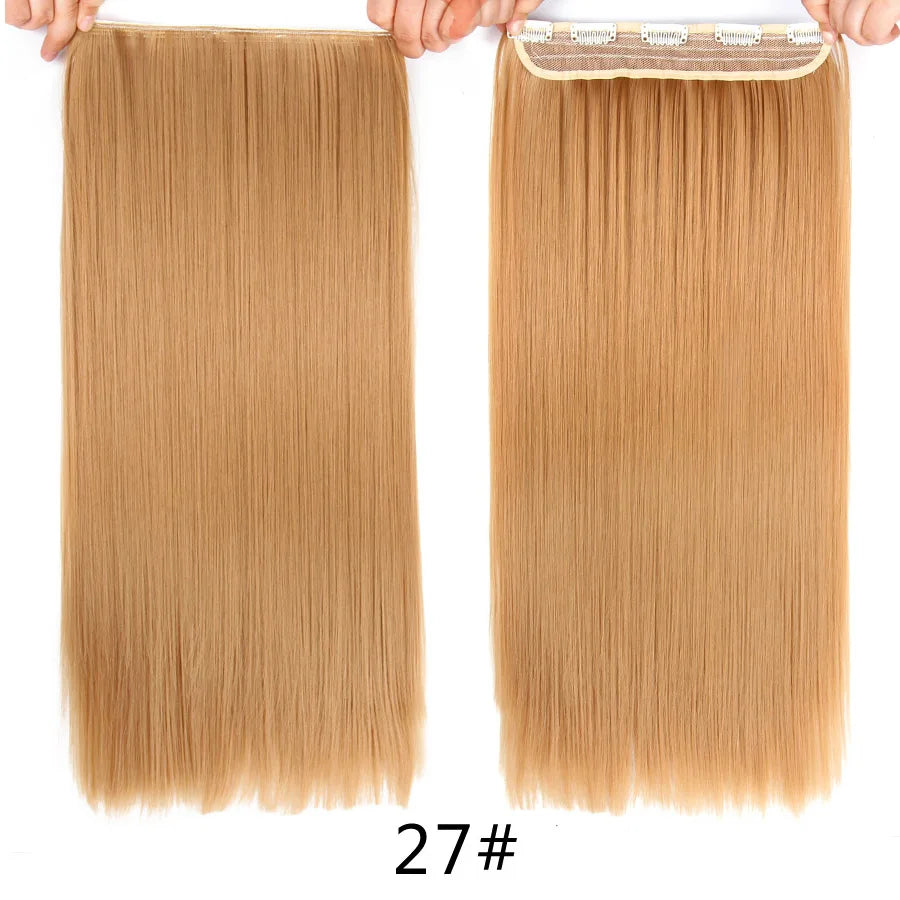 Alileader Favourite Synthetic 5Clips In Hair Long Wave Clip In Hair Extension Synthetic Hair Extensions Ombre Fake Hairpieces