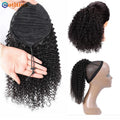 Ponytail Human Hair Kinky Curly Ponytail Brazilian Drawstring Ponytail Clip in Hair Extensions Remy Human Hair Curly Hair Tail