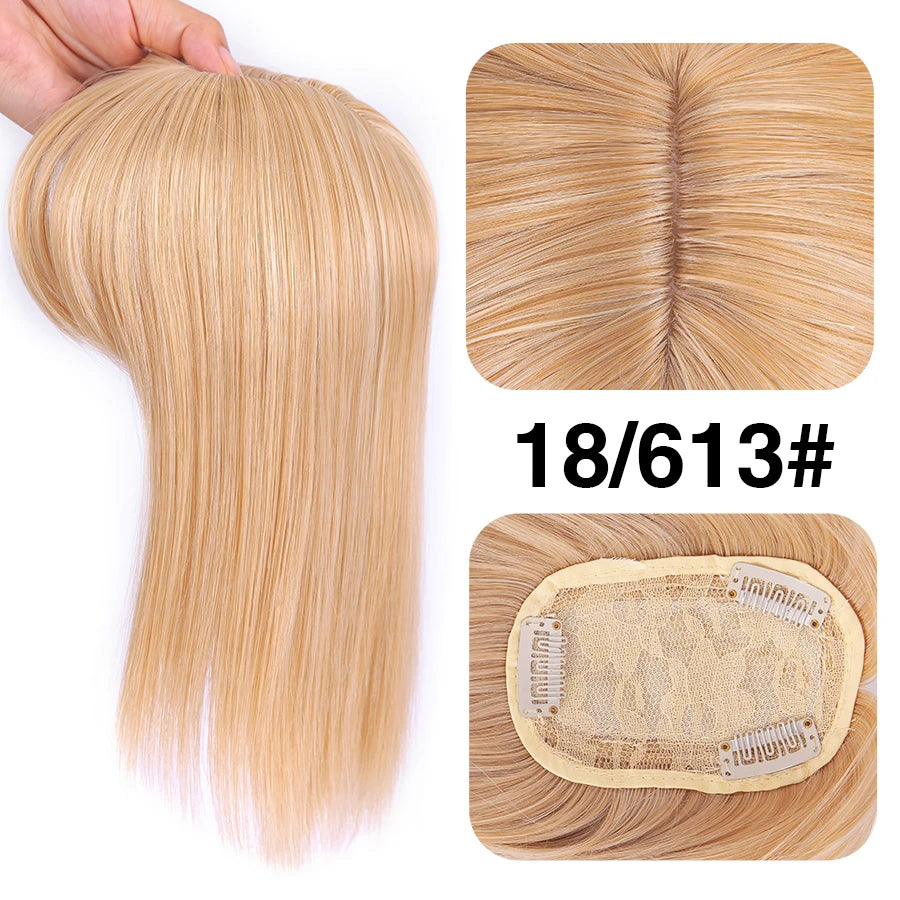 Synthetic New Woman Hair Clip In Hair Pieces With Bangs For Women Cover Thinning Hair and White Hair Hairpiece Synthetic On Hair