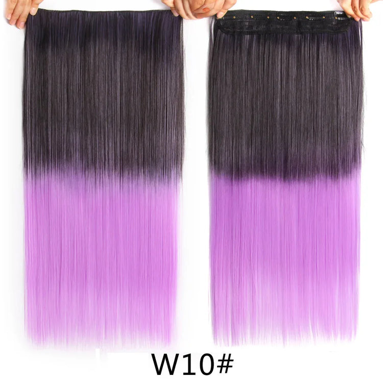 Alileader Favourite Synthetic 5Clips In Hair Long Wave Clip In Hair Extension Synthetic Hair Extensions Ombre Fake Hairpieces