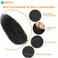 Ponytail Human Hair Kinky Curly Ponytail Brazilian Drawstring Ponytail Clip in Hair Extensions Remy Human Hair Curly Hair Tail