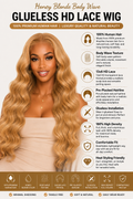 Honey Blonde Body Wave 13X6 HD Transparent Lace Frontal Wig #27 Blonde Colored Human Hair Wigs for Women Pre Plucked Brazilian