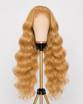 Honey Blonde Body Wave 13X6 HD Transparent Lace Frontal Wig #27 Blonde Colored Human Hair Wigs for Women Pre Plucked Brazilian