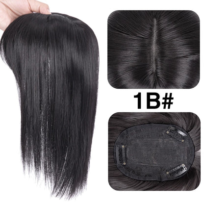 Synthetic New Woman Hair Clip In Hair Pieces With Bangs For Women Cover Thinning Hair and White Hair Hairpiece Synthetic On Hair