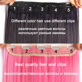 Alileader Favourite Synthetic 5Clips In Hair Long Wave Clip In Hair Extension Synthetic Hair Extensions Ombre Fake Hairpieces