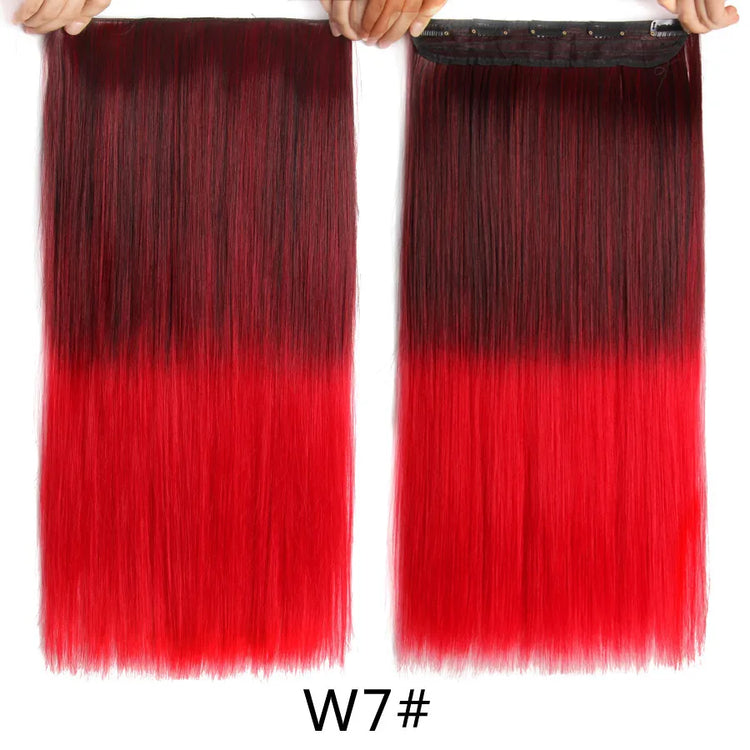 Alileader Favourite Synthetic 5Clips In Hair Long Wave Clip In Hair Extension Synthetic Hair Extensions Ombre Fake Hairpieces