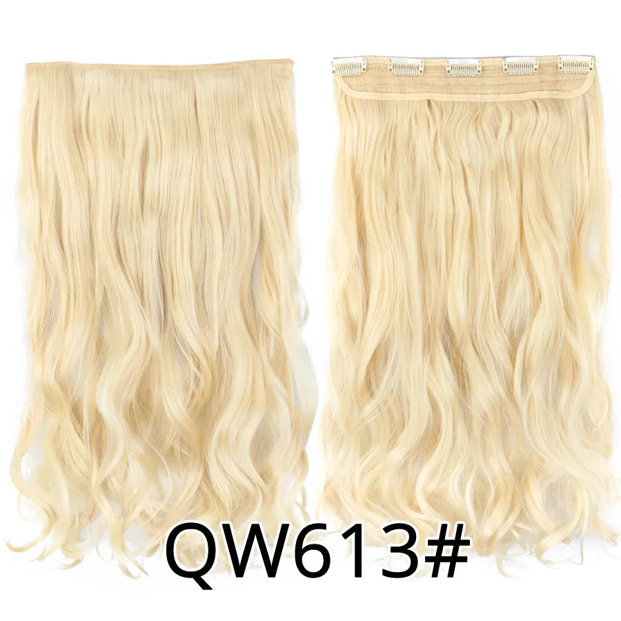 Alileader Favourite Synthetic 5Clips In Hair Long Wave Clip In Hair Extension Synthetic Hair Extensions Ombre Fake Hairpieces