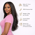 Straight Human Hair Bundles – Natural Color Weave