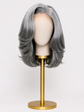 Layered Blowout Salt & Pepper Glueless Human Hair Wig Pre Cut 6.5X1.5 Lace Short Bob Side Part Grey Wig 150% Density