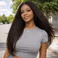 Kinky Straight V-Part U-Part Human Hair Wig – 150% Density, Minimal Leave-Out