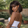 2x1 Straight Bob Wig with Bangs – Brazilian Human Hair