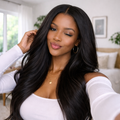 V Part Straight Wig – 100% Human Hair, No Sew U Part Half Wig, Ready to Wear