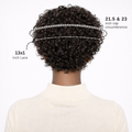 Short Pixie Cut Curly Lace Front Wigs Brazilian Remy Colored Human Hair Ombre Human Hair Wig HD Lace Front Wigs Pre Plucked 1 Inch Hairline Water Wave Pixie Cut Wigs for Black Women (#1B)