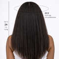 Kinky Straight V-Part U-Part Human Hair Wig – 150% Density, Minimal Leave-Out