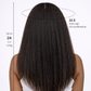 Kinky Straight V-Part U-Part Human Hair Wig – 150% Density, Minimal Leave-Out