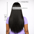 V Part Straight Wig – 100% Human Hair, No Sew U Part Half Wig, Ready to Wear