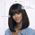 2x1 Straight Bob Wig with Bangs – Brazilian Human Hair