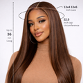 13X4 Chocolate Brown Straight Lace Front Wigs Human Hair 13X6 Transparent HD Lace Frontal Wig Pre Plucked Brown Glueless Wigs