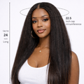 Kinky Straight V-Part U-Part Human Hair Wig – 150% Density, Minimal Leave-Out