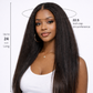 Kinky Straight V-Part U-Part Human Hair Wig – 150% Density, Minimal Leave-Out